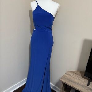 Elegant Blue One-Shoulder Dress